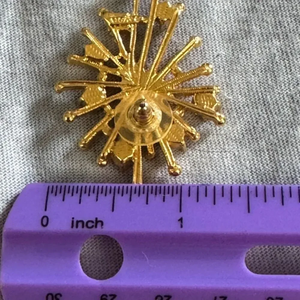 Vintage Avon Starburst Rhinestone Pierced Earrings